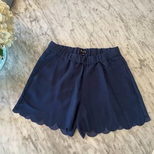 Madewell Navy Scallop Silk Shorts - Size XS